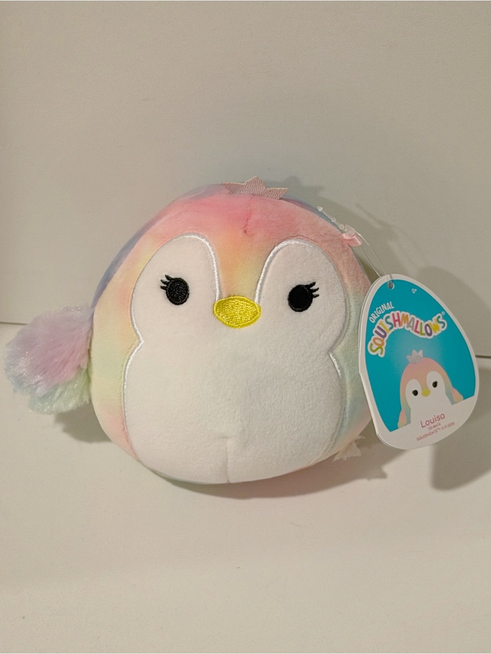 Squishmallows Penguin Princess LOUISA Rainbow Tie Dye 5” NWT HTF